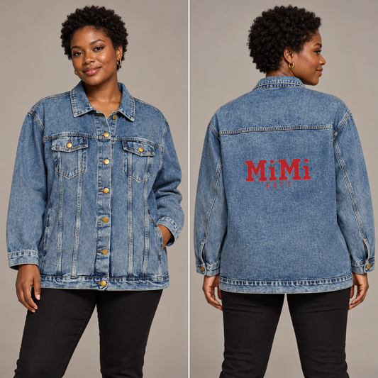 MiMi by FATT Women’s Denim Jacket — Red Back Print