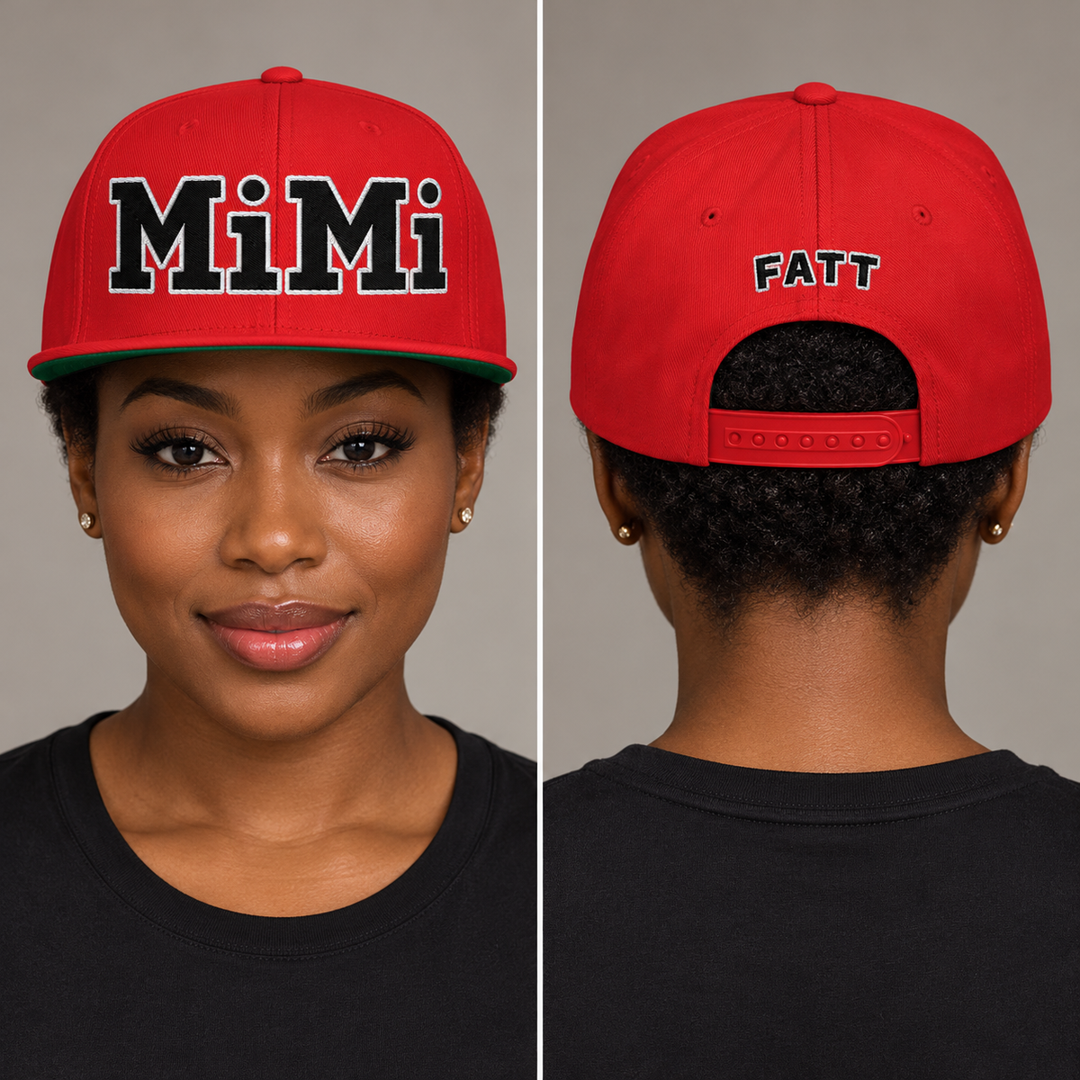 MiMi by FATT Cotton Snapback — Red / Black