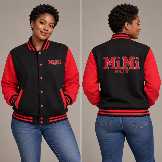 MiMi by FATT Letterman Jacket — Black / Red