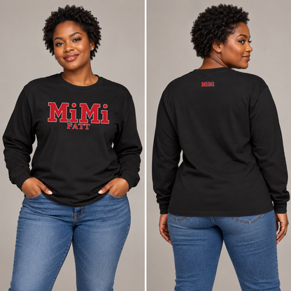 MiMi by FATT Long-Sleeve Cotton T-Shirt — Red & Black