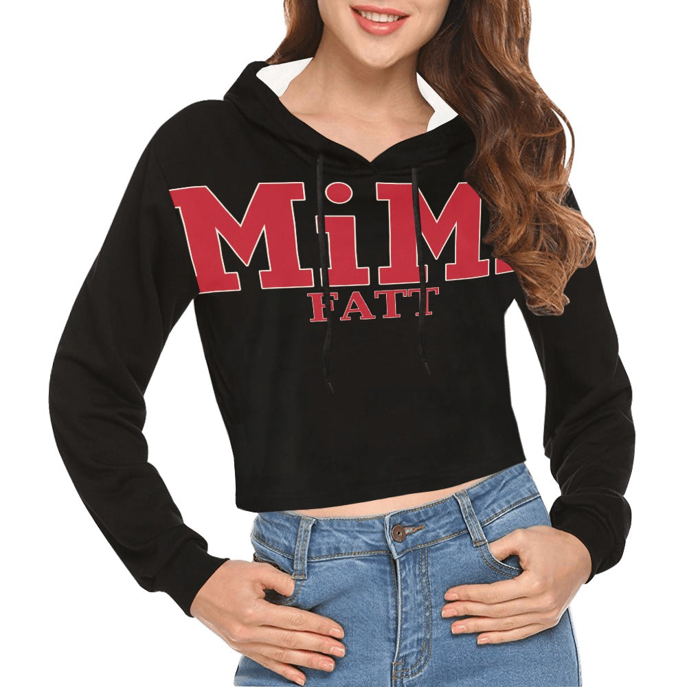 MiMi by FATT Women’s Cropped Hoodie — Black, Red & Camouflage