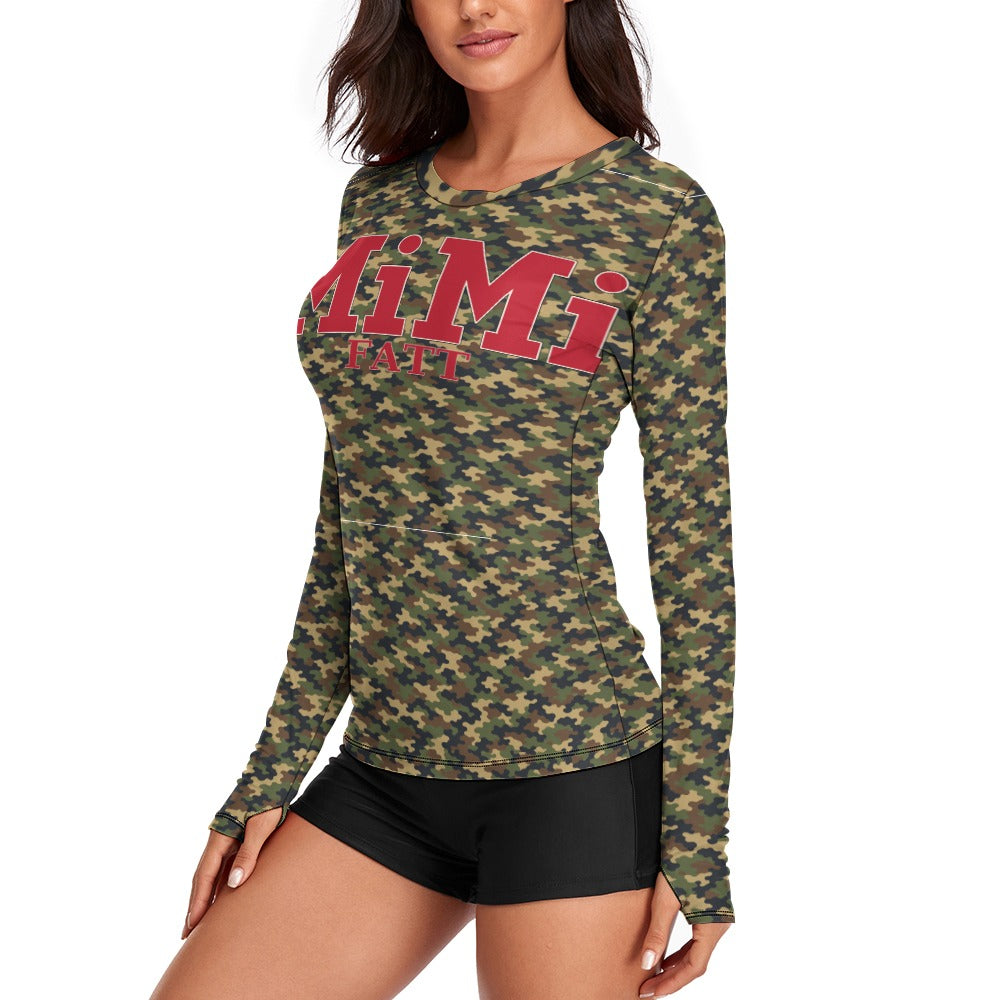 MiMi by FATT Women’s Camo Long Sleeve — Camouflage / Red