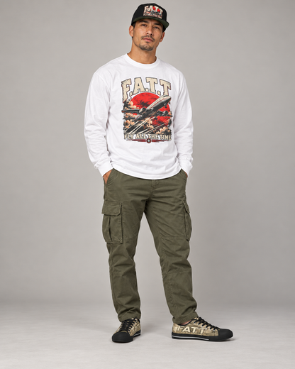 FATT Desert Camo Urban Peak Low — full outfit with coordinating FATT clothing and cap