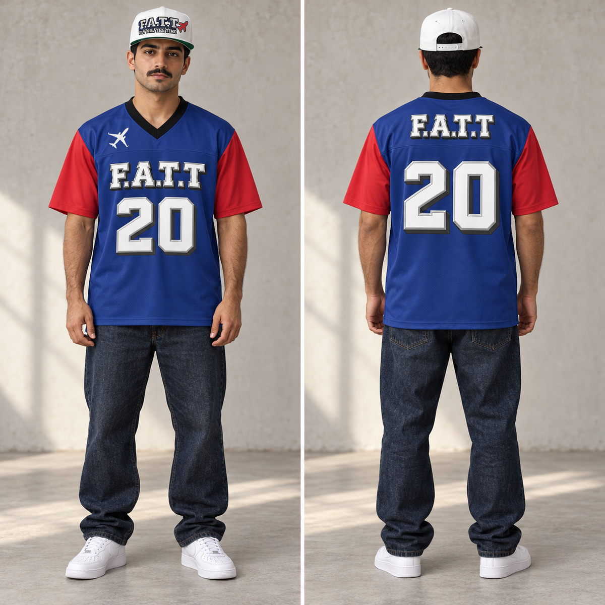 F.A.T.T Buffalo, model front and back views with matching snapback