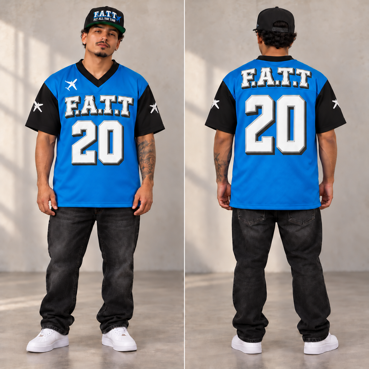 F.A.T.T Carolina, model front and back views with matching snapback