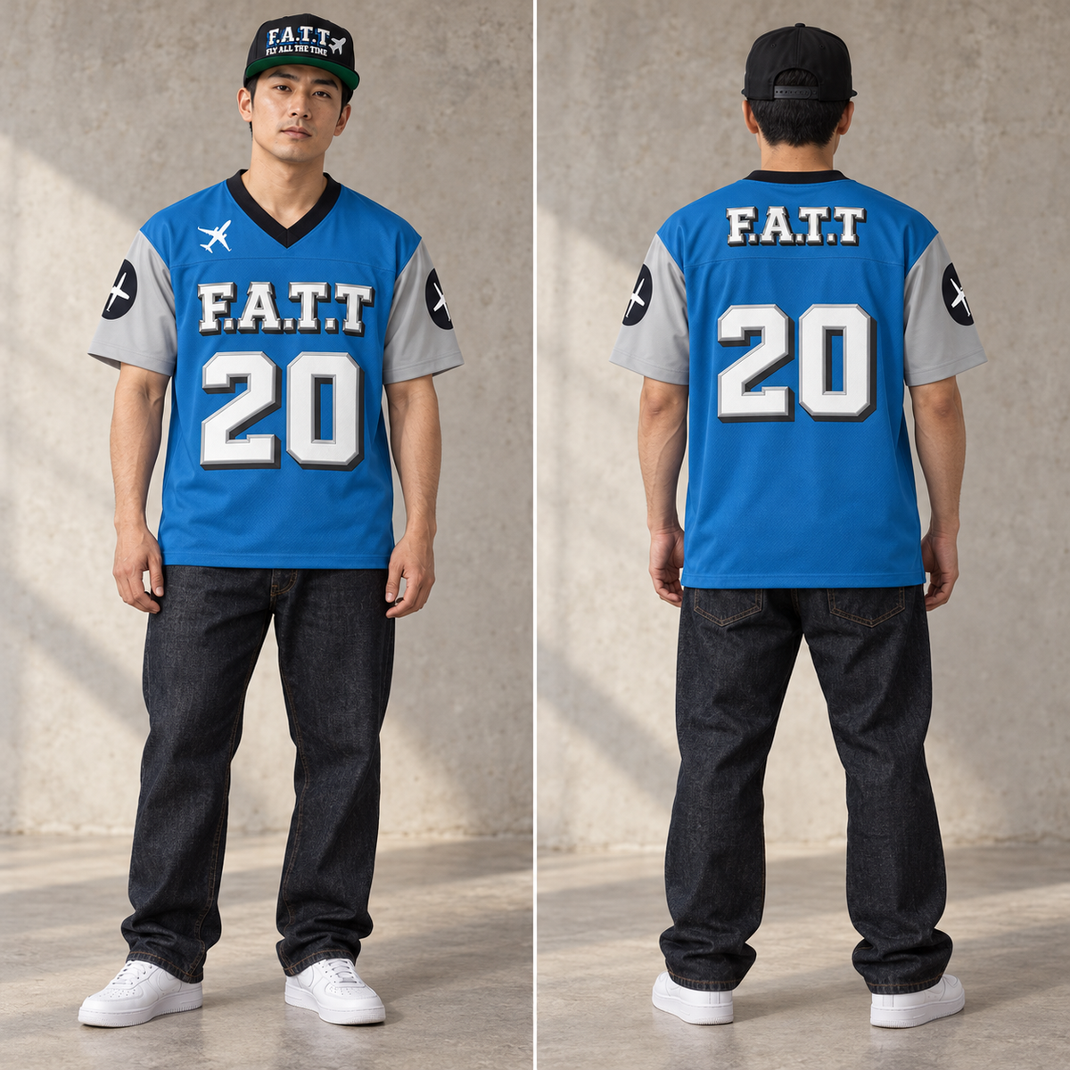F.A.T.T Detroit, model front and back views with matching snapback