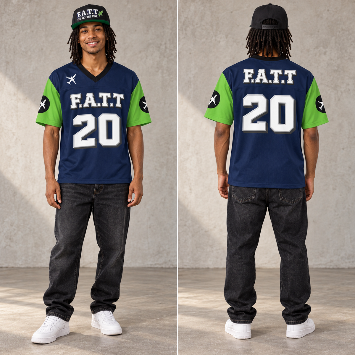 F.A.T.T Seattle, model front and back views with matching snapback