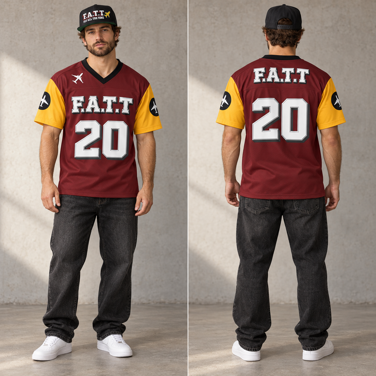 F.A.T.T Washington, model front and back views with matching snapback