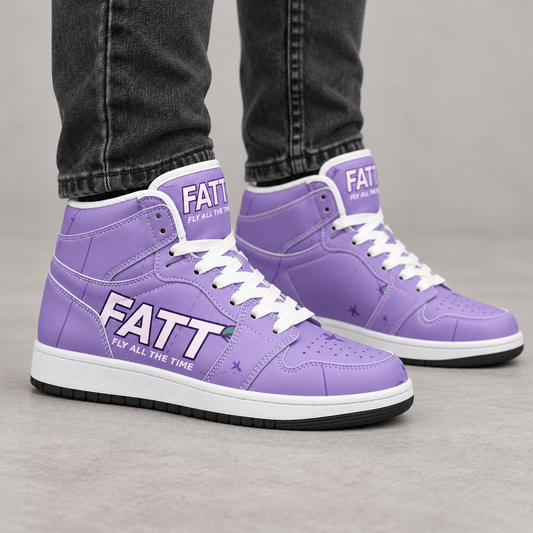 FATT Lilac Wings Motion High Top — side on-foot view