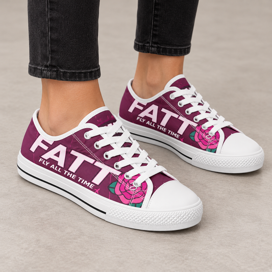 FATT Pink Crush Urban Peak Low — front three-quarter on-foot view