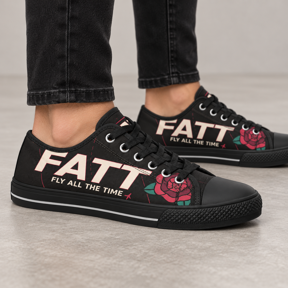 FATT Rose Noir Urban Peak Low — side on-foot view