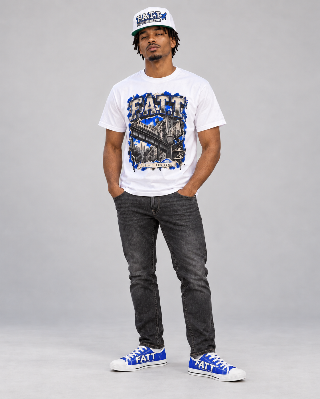 FATT Royal Flight Urban Peak Low — full outfit with coordinating FATT clothing and cap