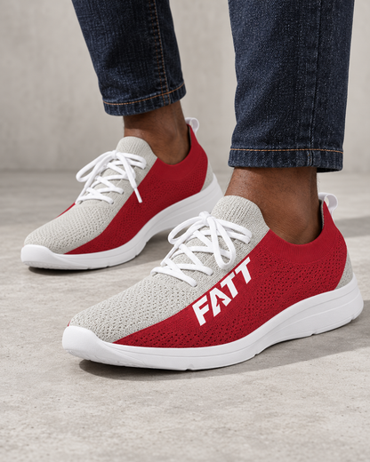 FATT Turntable Men's Lace Up Flyknit Shoe — new model close-up showing side and front angles