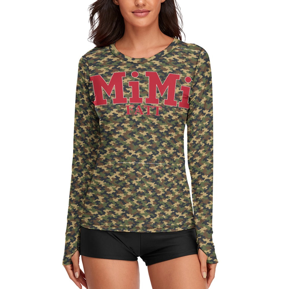 MiMi by FATT Women’s Camo Long Sleeve — Camouflage / Red